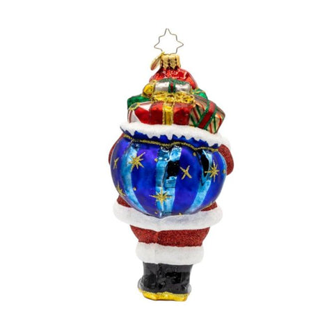 Jolly Old Kris Kringle Glass Ornament, 6"