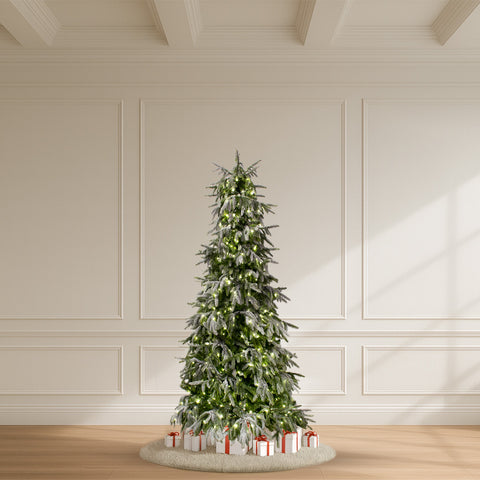 Flocked Tyrol Pine Tree, LED Lit, 6.5'