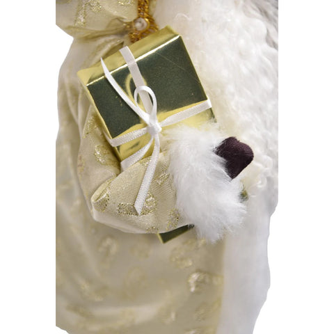 Gold Sparkle Santa Caroler Figurine, 13"