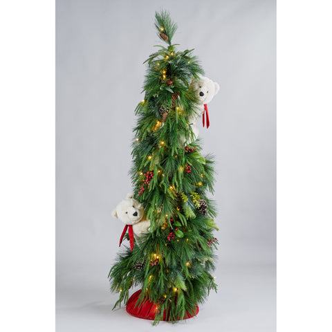 Mountain Wonderland Frolic Tree W/Polar Beers, 72"