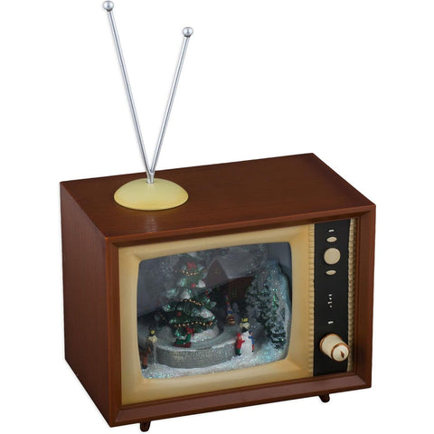 Retro Action Musical TV w/ Sledders Snow Globe, 5"