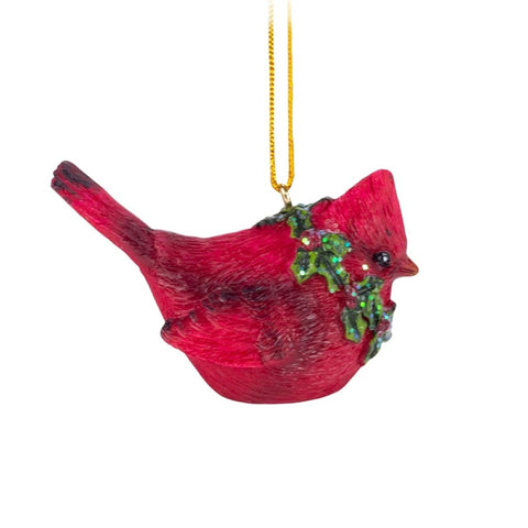 Cardinal W/ Wreath Ornament, 2.5" (2 styles - sold individually)