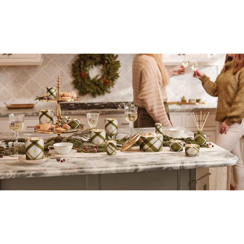Frosted Plaid Frasier Fir Candles, 3 oz (Set of 2)