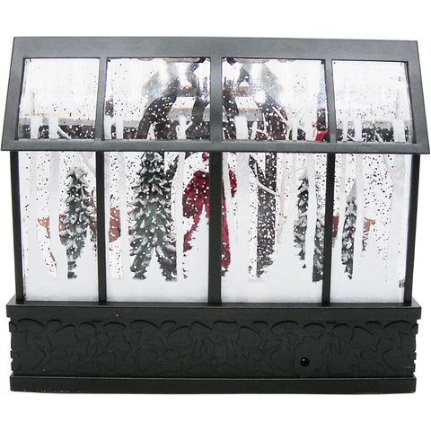 Lighted Swirl Greenhouse W/ Santa And Reindeer, 8"