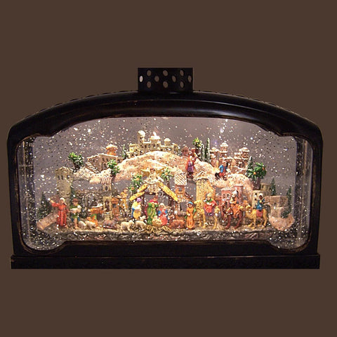 LED Musical Swirl Nativity Lantern Water Globe, 9.5"