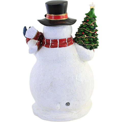 Musical LED Action Snowman w/ People in a Snow Scene Musical, 12"