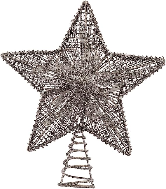 20 Light 10" Silver Star Mini Treetopper