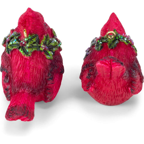 Cardinal W/ Wreath Ornament, 2.5" (2 styles - sold individually)
