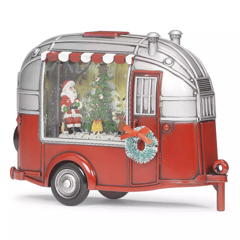 LED Swirl Santa Camper Water Globe, 6.5"