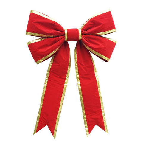 72" Indoor Structure Bow, Red Nylon with Gold Lame Trim