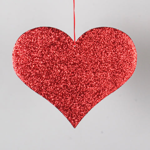 Foamboard Heart Ornament, 14" x 16" (Red Glitter)
