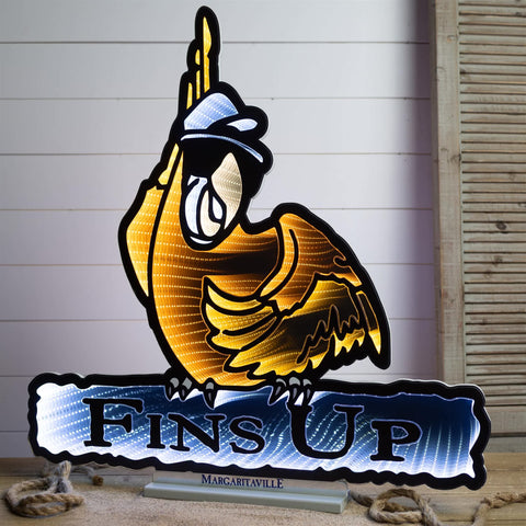 Margaritaville Parrot Fins Up Infinity Light w/UL Plug, 28.5", Acrylic