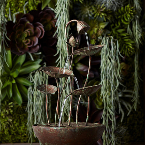 Lotus Leaf Fountain, Iron, YH1020 Pump, 19.5"