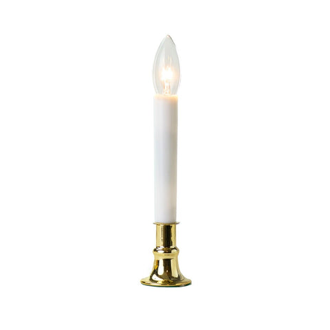 Brass Electric Incandescent Bulb Candle W/ Sensor, 9" (Set of 4)