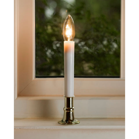 Brass Electric Incandescent Bulb Candle, Steady Burning, 9" (Set of 4)