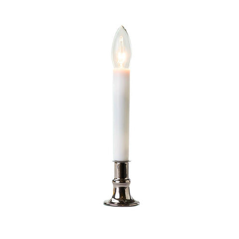 Dark Pewter Warm White LED Bulb Candle W/ Timer, 9" (Set of 4)