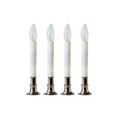 Dark Pewter Incandescent Bulb Candle W/ Sensor, 9" (Set of 4)
