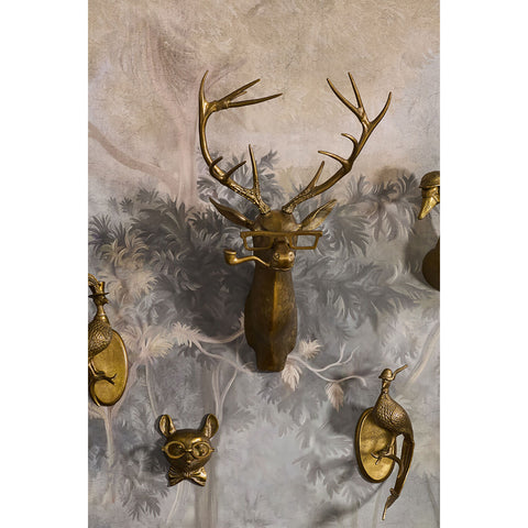 E + E Frankie the Buck Wall Mount, 13"x 8"x 47" (Antique Gold)