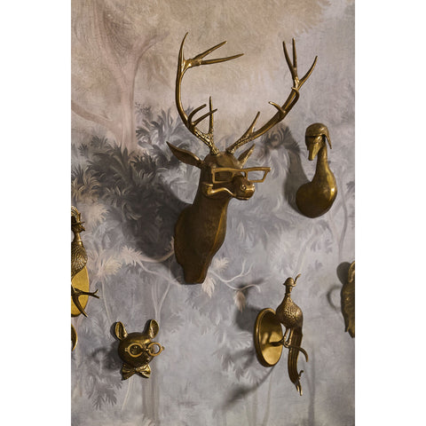 E + E Frankie the Buck Wall Mount, 13"x 8"x 47" (Antique Gold)