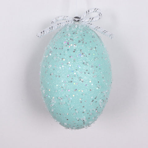 Beaded Morandi Teal Easter Egg Ornament, 8.2" (210mm)