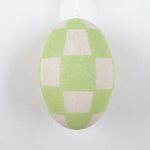 Green & White Easter Egg Ornament, 8.2" (210mm)