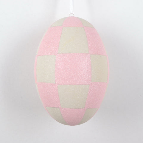 Pink & White Easter Egg Ornament, 8.2" (210mm)