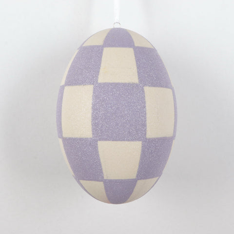 Purple & White Easter Egg Ornament, 8.2" (210mm)