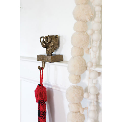 E + E Beatrice the Bear Stocking Holder, 4.75"x 2.75"x 6.5" (Antique Gold)
