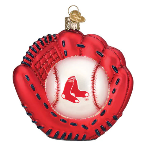 Red Sox Baseball Mitt Ornament, 3.75"