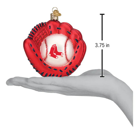 Red Sox Baseball Mitt Ornament, 3.75"