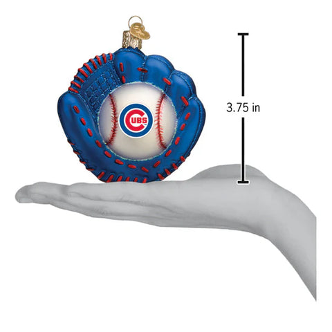Cubs Baseball Mitt Ornament, 3.75"