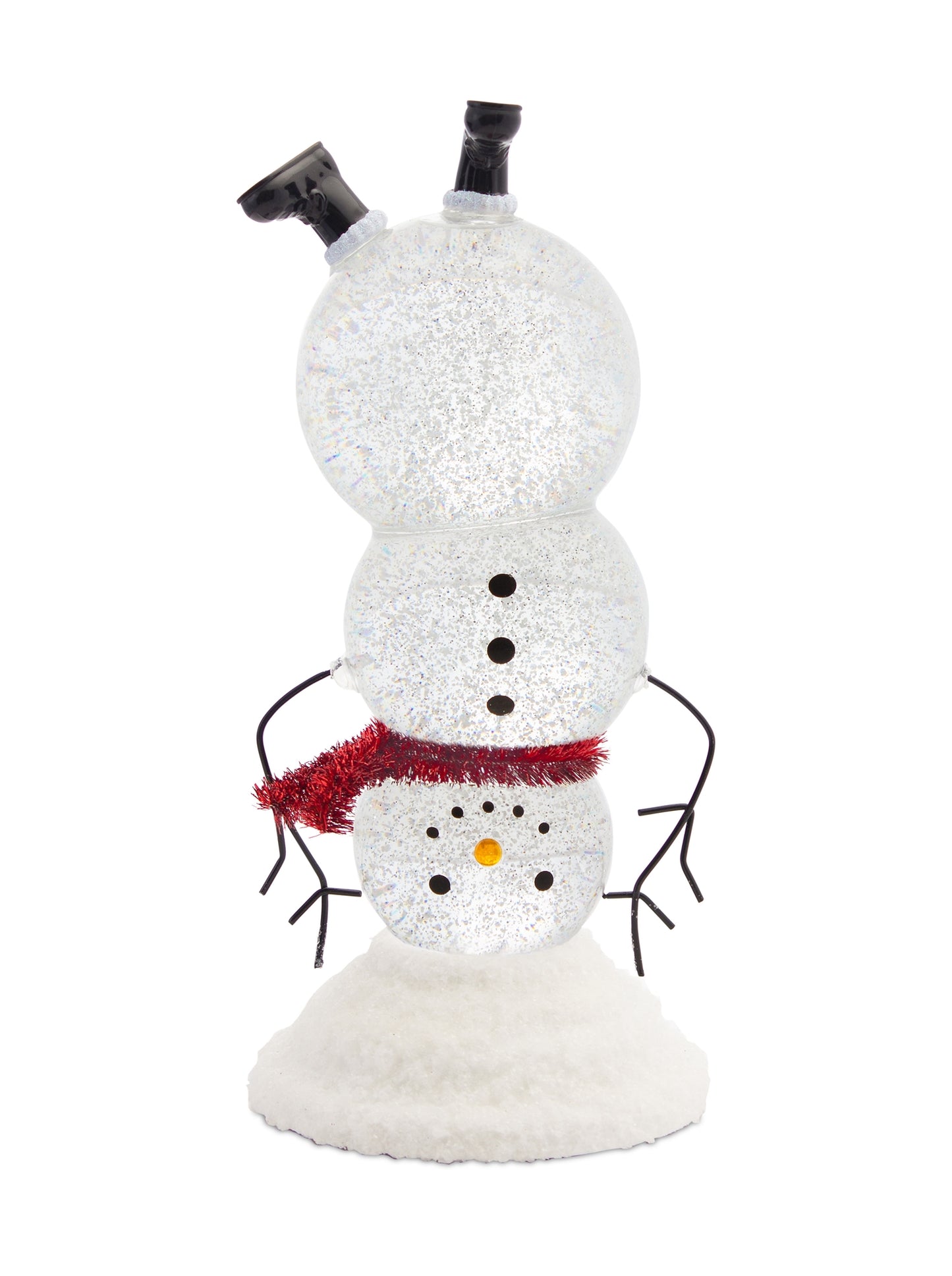 10.5"H Acrylic LED Snowman Snow Globe w/6 Hour Timer