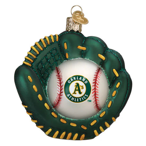Athletics Baseball Mitt Ornament, 3.75"