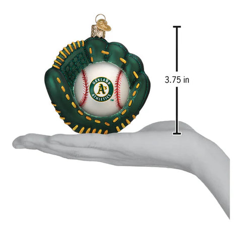 Athletics Baseball Mitt Ornament, 3.75"