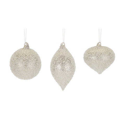 Glass Ornament, 4.25" - 6.5" (3 styles - sold individually)
