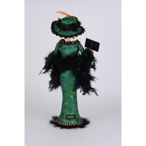 Wine Divine Lady Skeleton Figurine, 23" (Green)