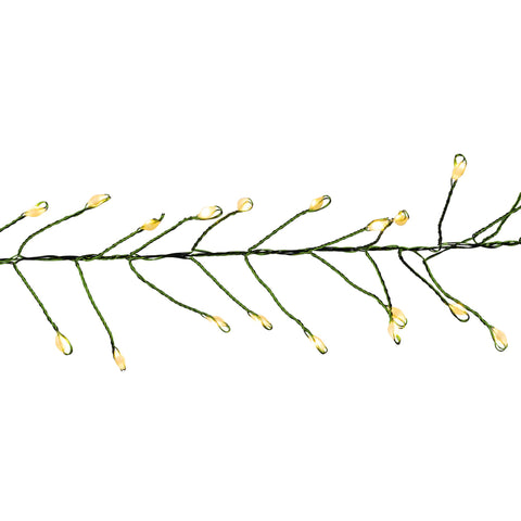 10' Warm White/Transparent Wire Cluster Garland Light Set