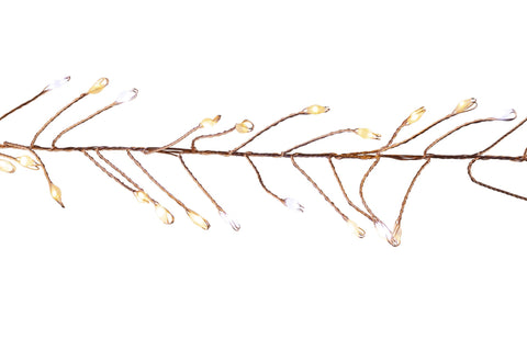 10' Warm White/Pure White/Copper/Copper Wire Cluster Garland Light Set