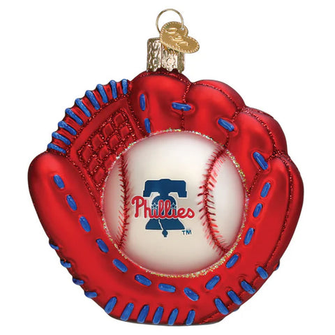Phillies Baseball Mitt Ornament, 3.75"