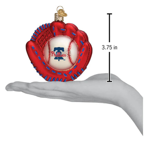 Phillies Baseball Mitt Ornament, 3.75"