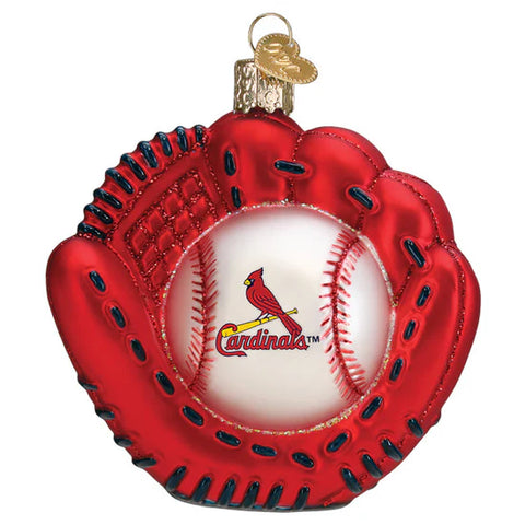 Cardinals Baseball Mitt Ornament, 3.75"