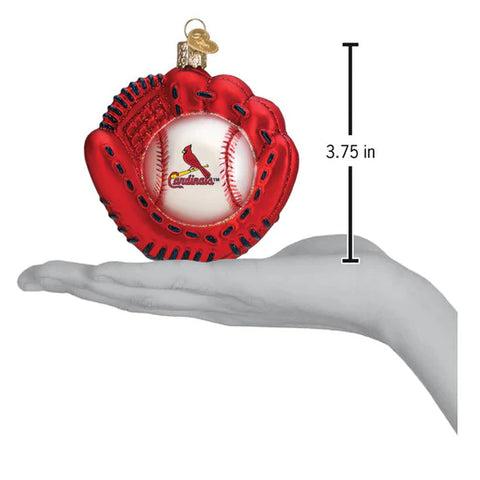 Cardinals Baseball Mitt Ornament, 3.75"