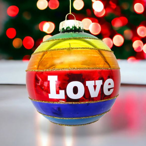 Rainbow "Love" Ball Ornament
