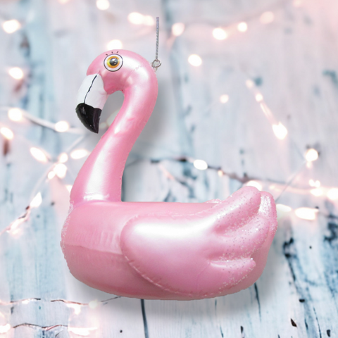 Flamingo Pool Float Ornament, 6"