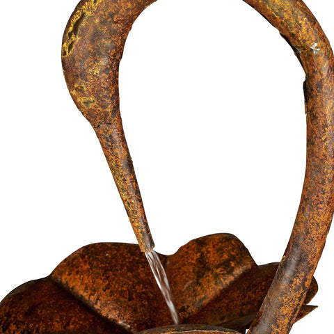 Crane/Lily Pad Fountain, Metal, 50"