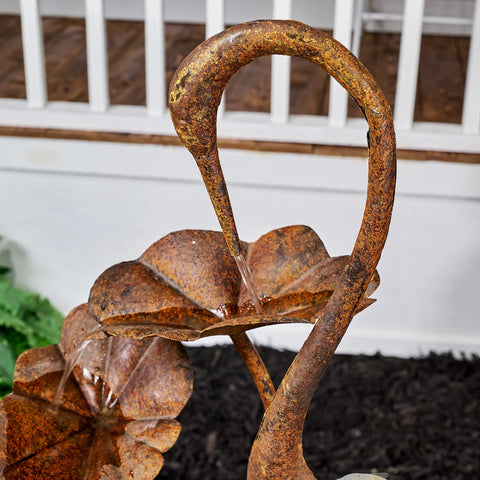 Crane/Lily Pad Fountain, Metal, 50"