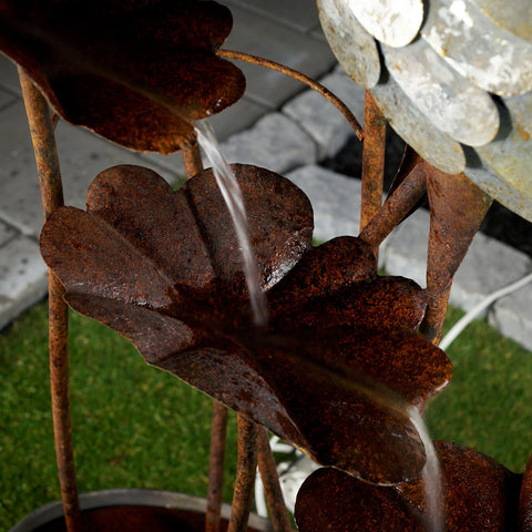 Crane/Lily Pad Fountain, Metal, 50"