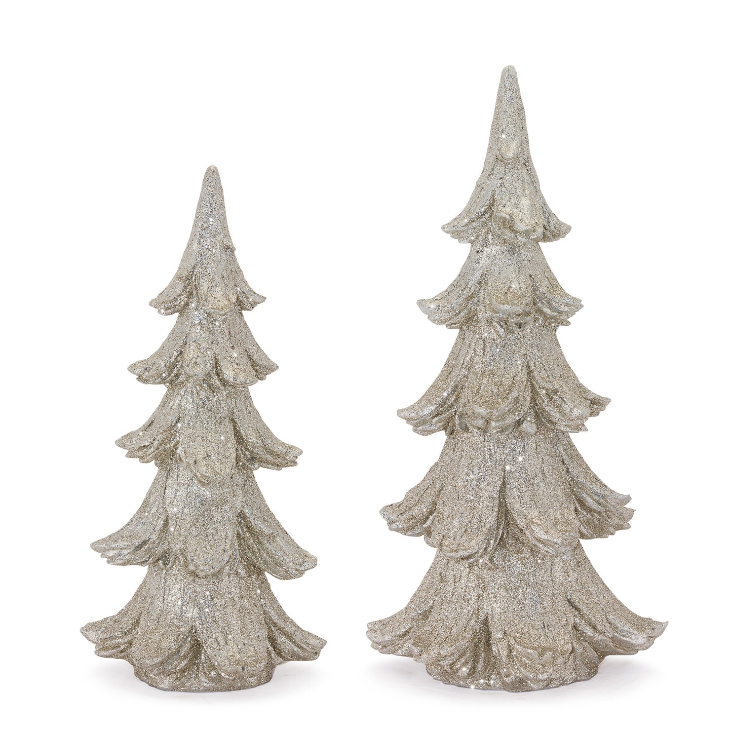 Set of Two 15"H & 18"H Resin Tree Figurine