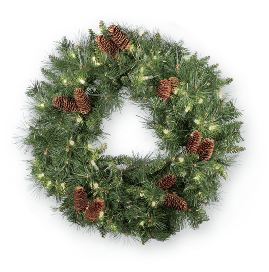 24″or 36" Mixed Noble Pine Wreath – Commercial Grade LED