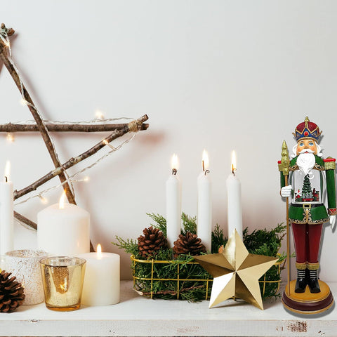 LED Lighted Musical Nutcracker W/ Rotating Train, 18"